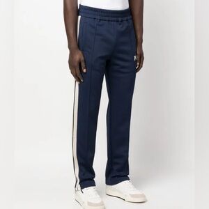 Palm Angels Navy Side Stripe Track Pants Embroidered Logo Made in Italy Size S